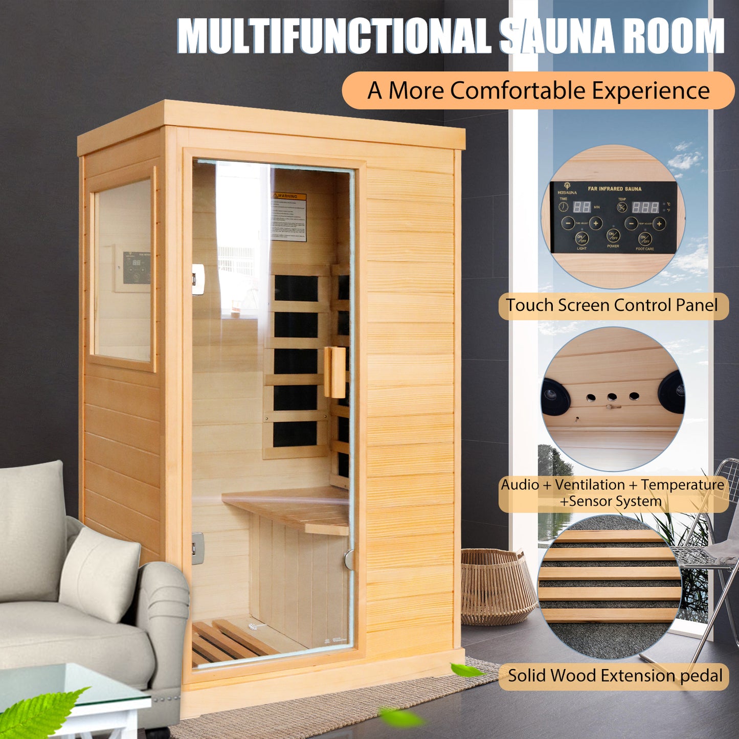 infrared sauna room single room