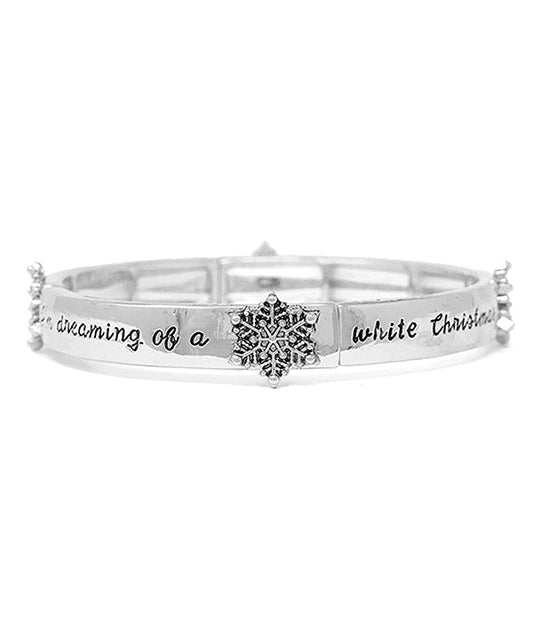 White Christmas Snowflake Bracelet by Fashion Hut Jewelry