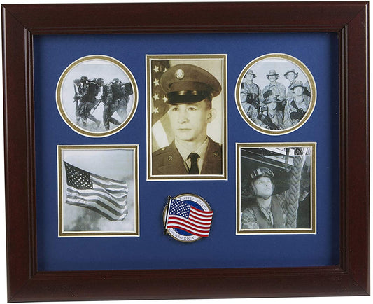 The Military Gift  Store Products Frame American Flag Medallion 5-Picture Collage Frame. by The Military Gift Store