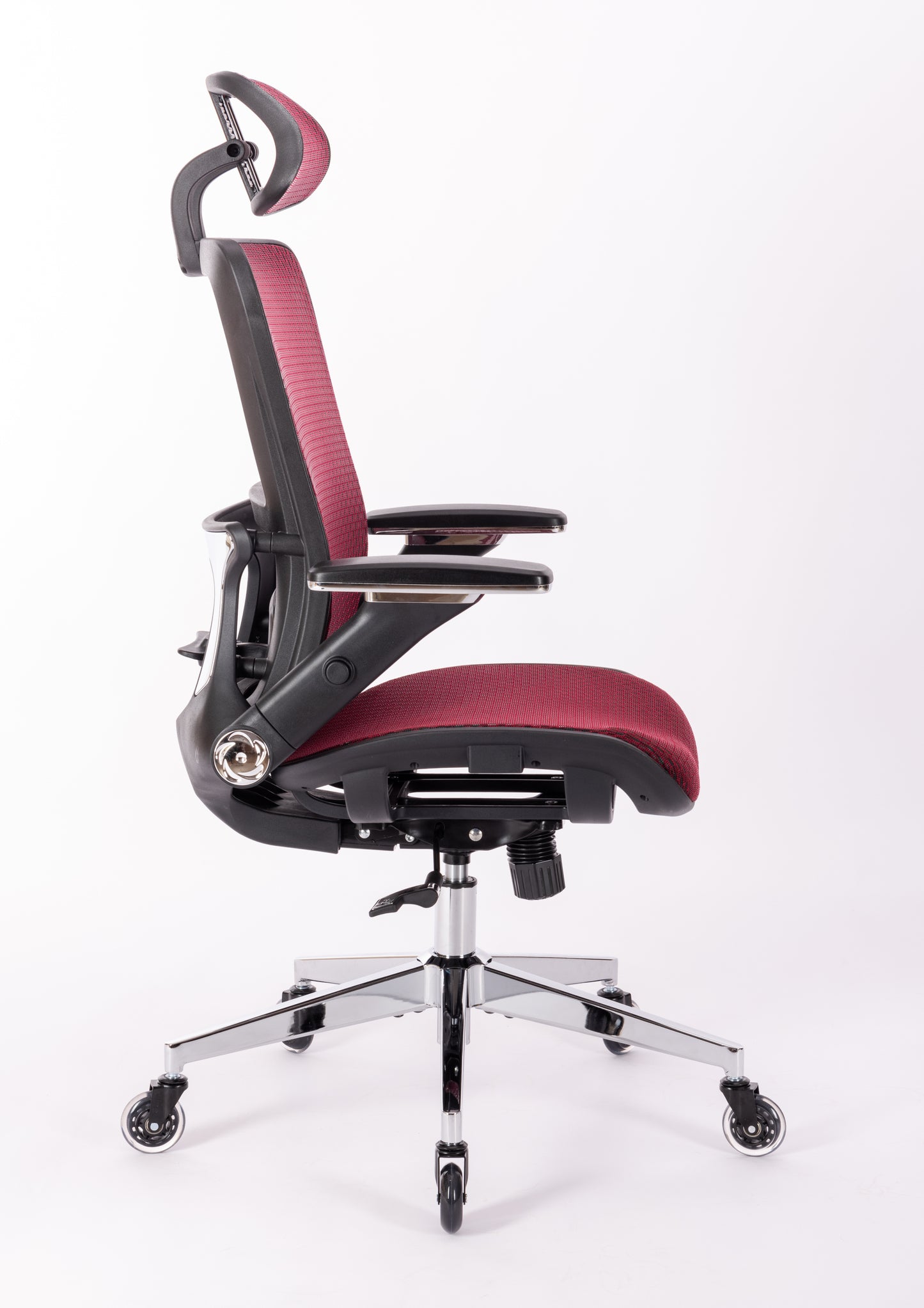 Ergonomic Mesh Office Chair - Rolling Home Desk Chair with 4D Adjustable Flip Armrests,  Adjustable Lumbar Support and Blade Wheels(RED MESH)