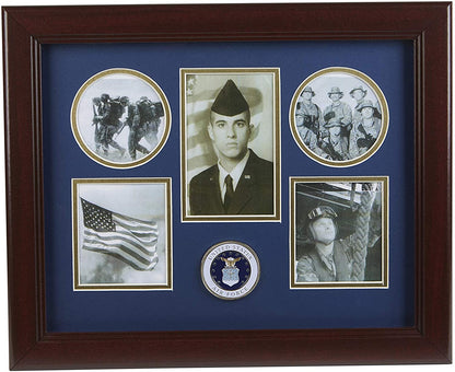 The military gift  store Frame US Air Force Medallion 5 Picture Collage Frame. by The Military Gift Store