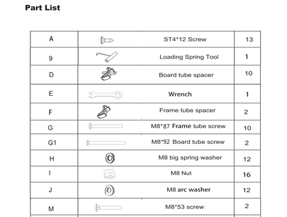 Screws for 15ft trampoline ONLY FOR SW000042