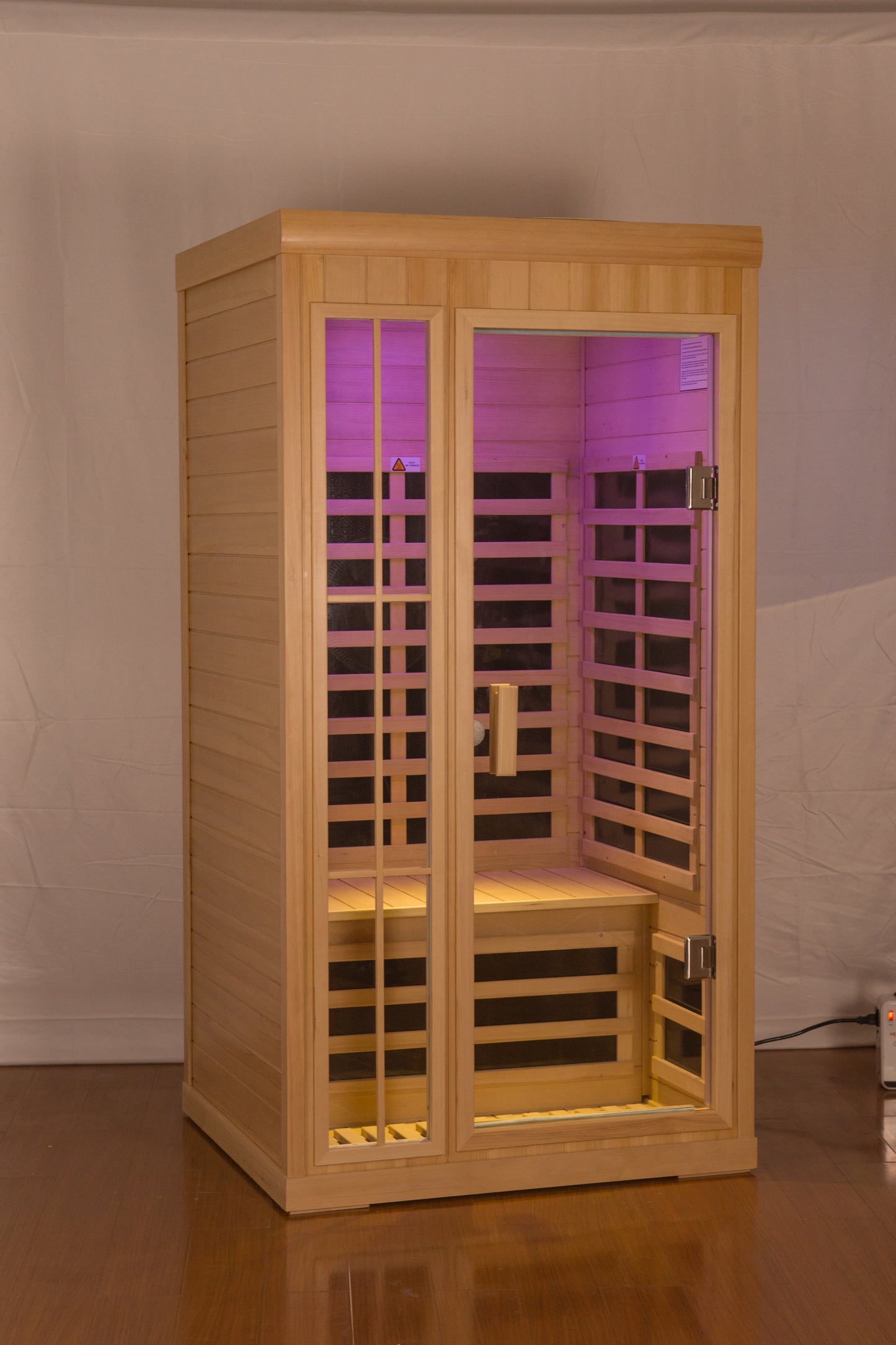 Deluxe version Plus One person  Far infrared Hemlock Sauna  room with LED colour lights