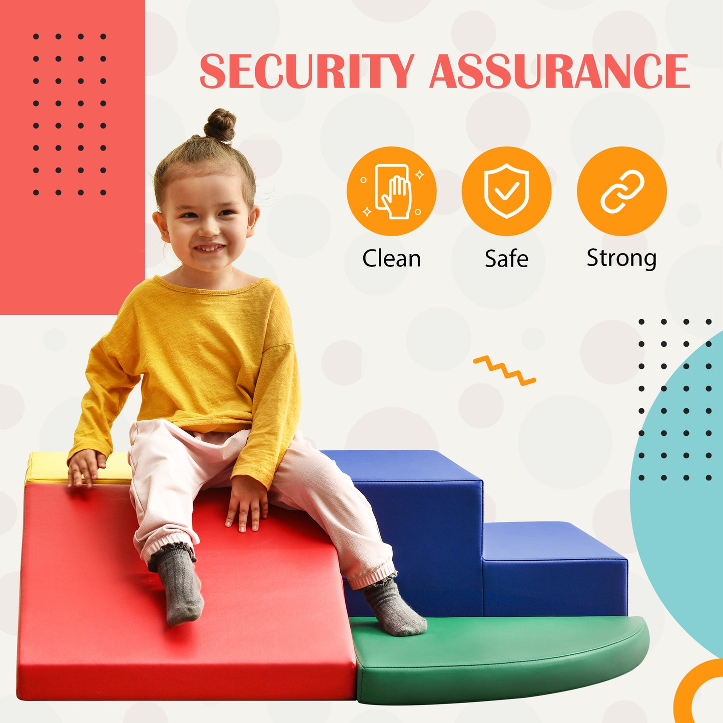 Soft Climb and Crawl Foam Playset, Safe Soft Foam Nugget Block for Infants, Preschools, Toddlers, Kids Crawling and Climbing Indoor Active Play Structure