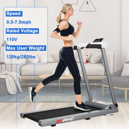 FYC Folding Treadmill for Home Electric Treadmill Running Exercise Machine Portable Compact Treadmill Foldable for Home Gym Fitness Workout Jogging Walking, No Installation Required