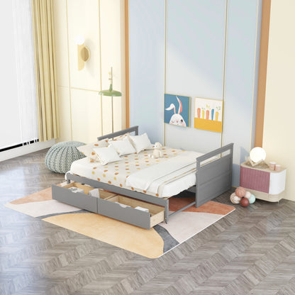 THE TWIN BED CAN BE EXPANDED WITH 2 DRAWERS