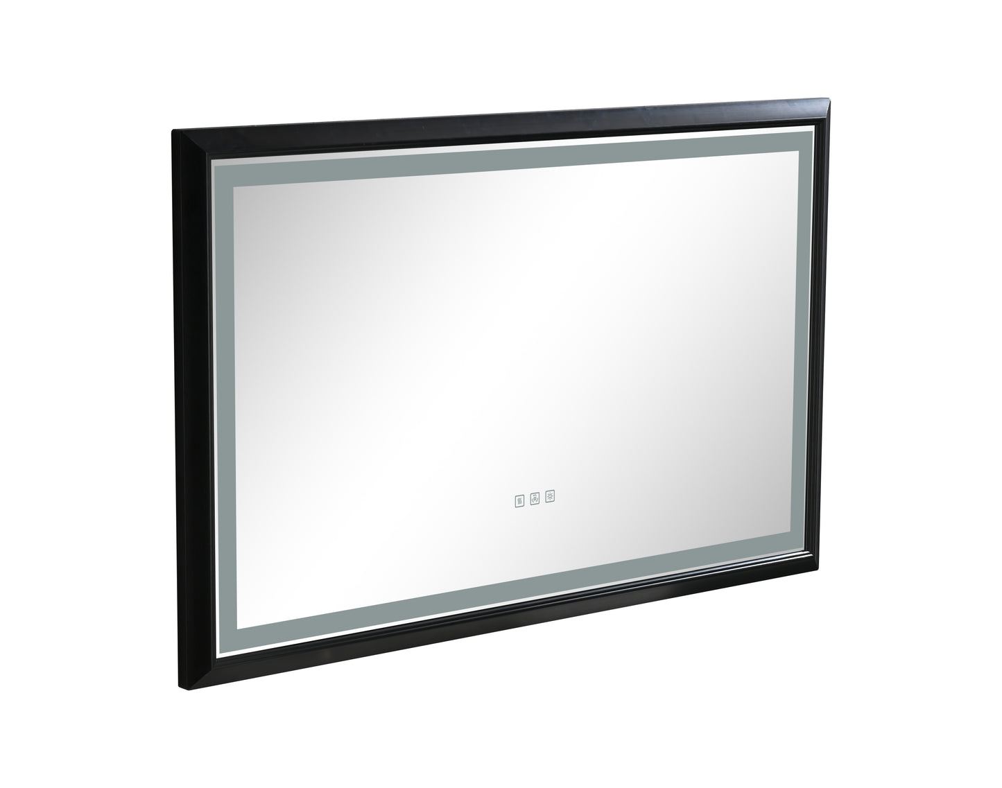 42 in. W x24 in. H Oversized Rectangular Black Framed LED Mirror Anti-Fog Dimmable Wall Mount Bathroom Vanity Mirror