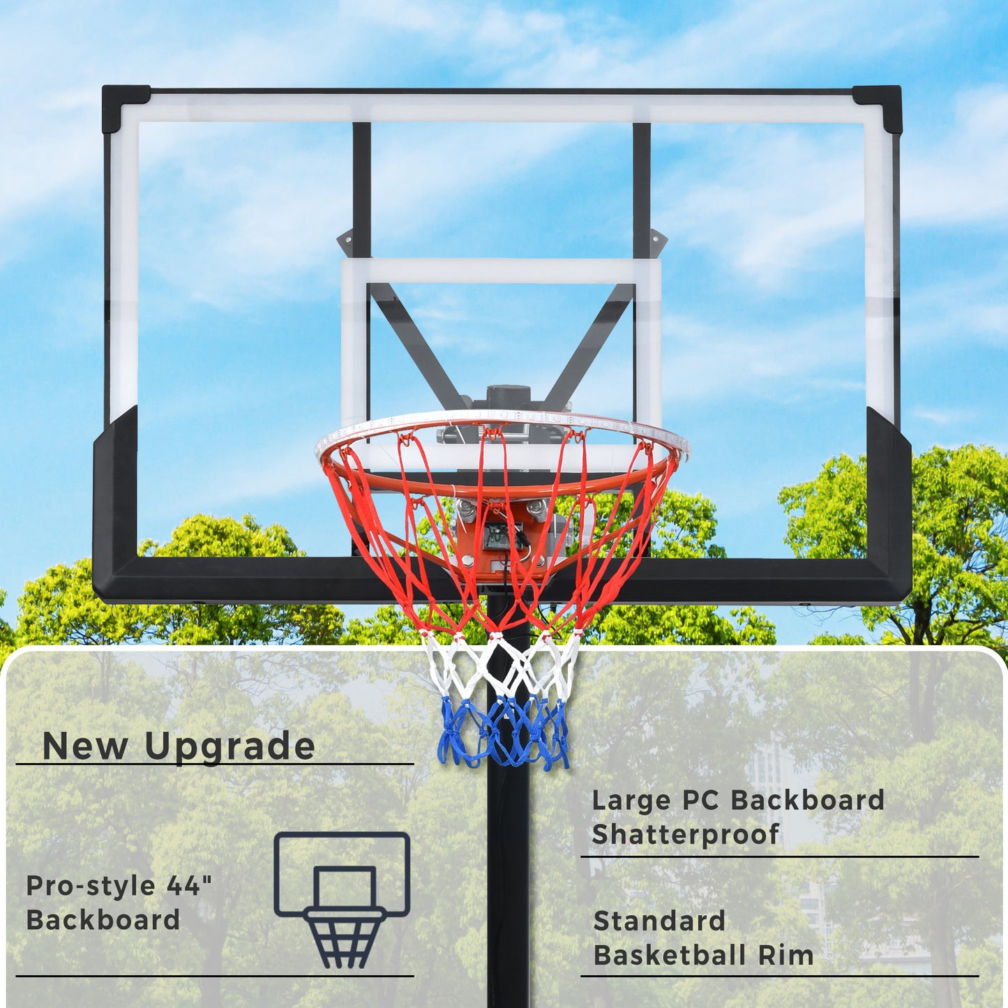 Portable Basketball Hoop Basketball System 8-10ft Height Adjustment for Youth Adults LED Basketball Hoop Lights, Colorful lights, Waterproof，Super Bright to Play at Night Outdoors,Good Gift for Kids