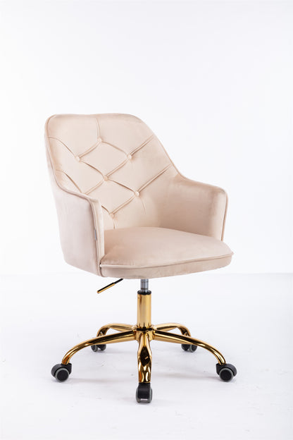 COOLMORE Velvet Swivel Shell Chair for Living Room ,Office chair , Modern Leisure Arm Chair  Beige