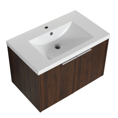 Soft Close Doors Bathroom Vanity With Sink,30 Inch For Small Bathroom,30x18-00630CAW（KD-Packing）