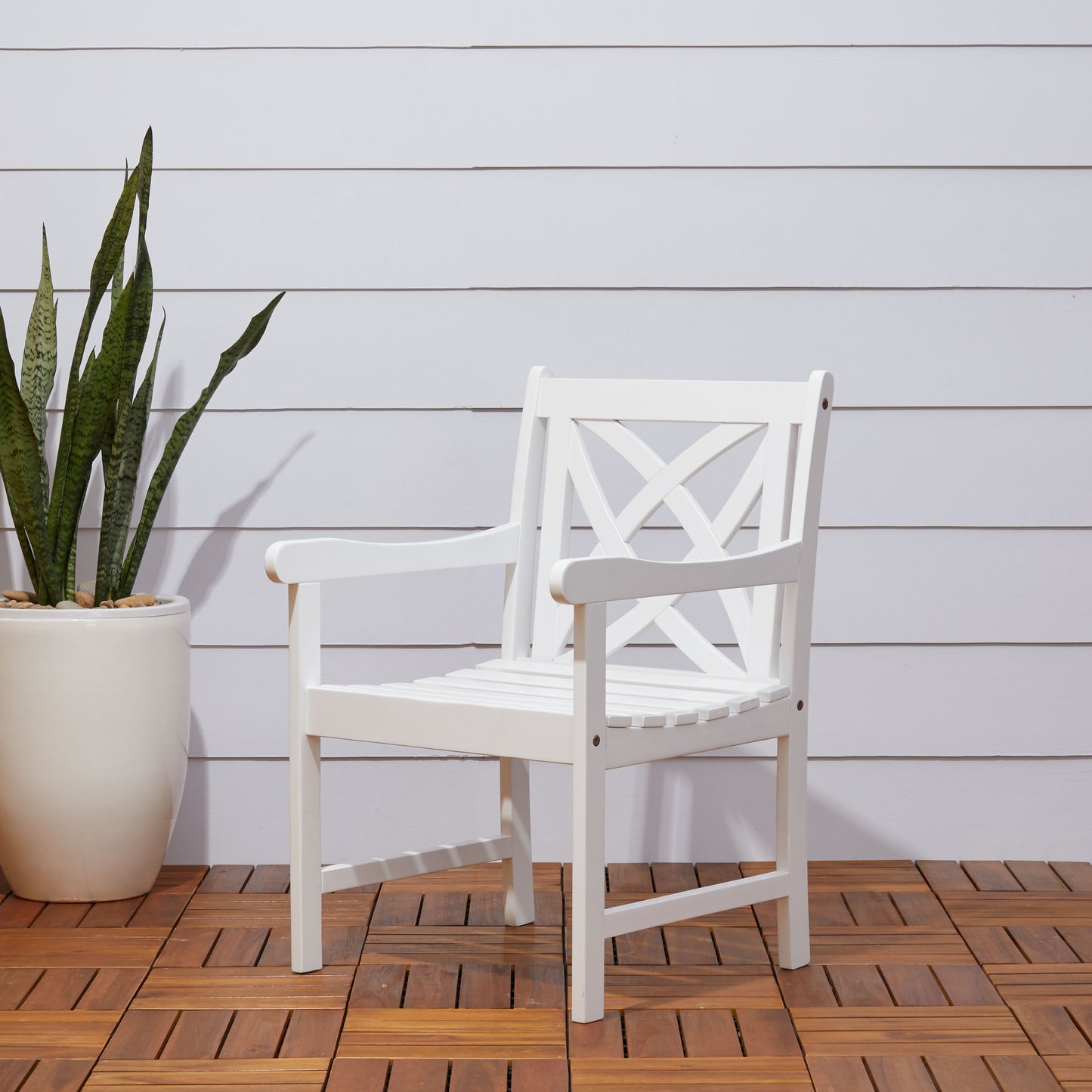 Bradley Outdoor 5-piece Wood Patio Dining Set in White