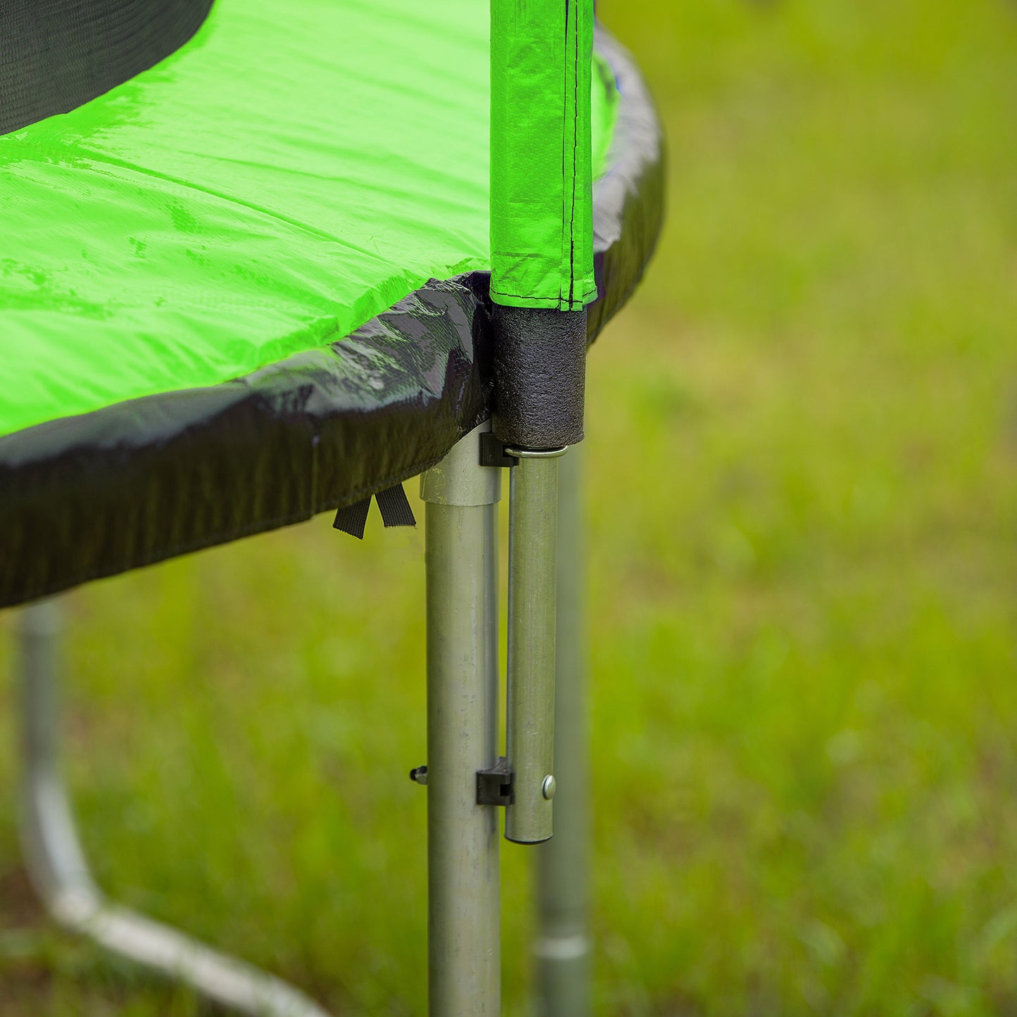 15FT Trampoline with Basketball Hoop Inflator and Ladder(Inner Safety Enclosure) Green