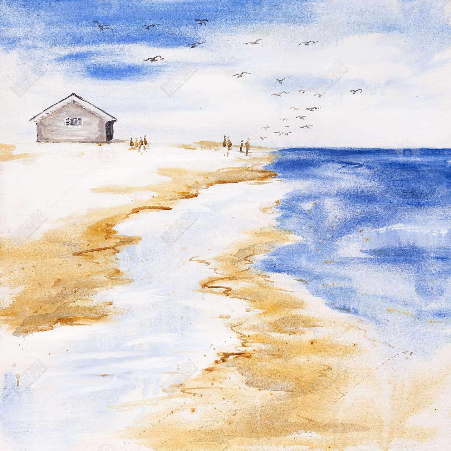 House on the beach - 16x16 Print on canvas