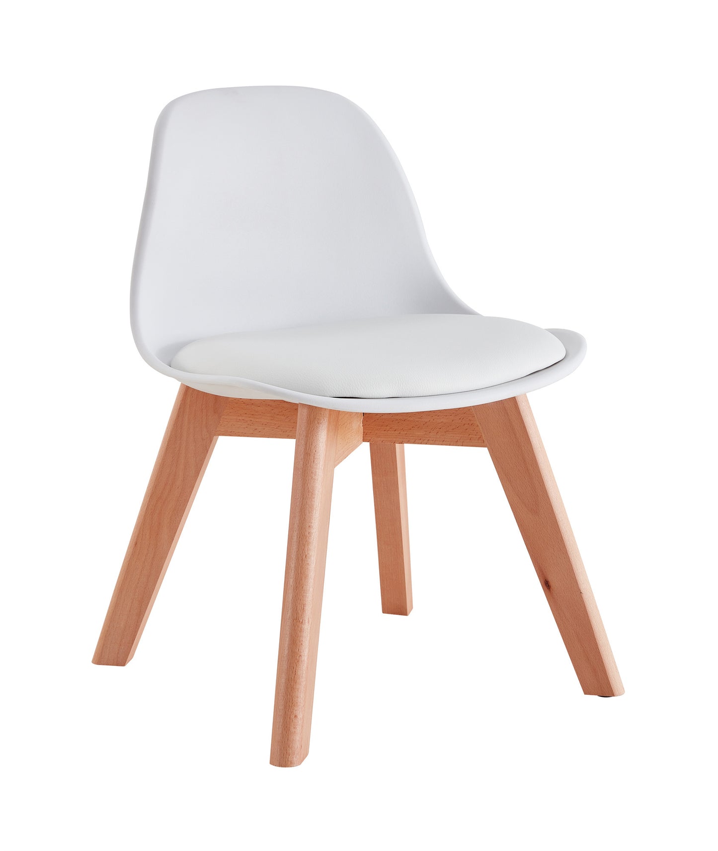 BB chair ,wood leg; pp back with cushion, WHITE, 1 pcs per set