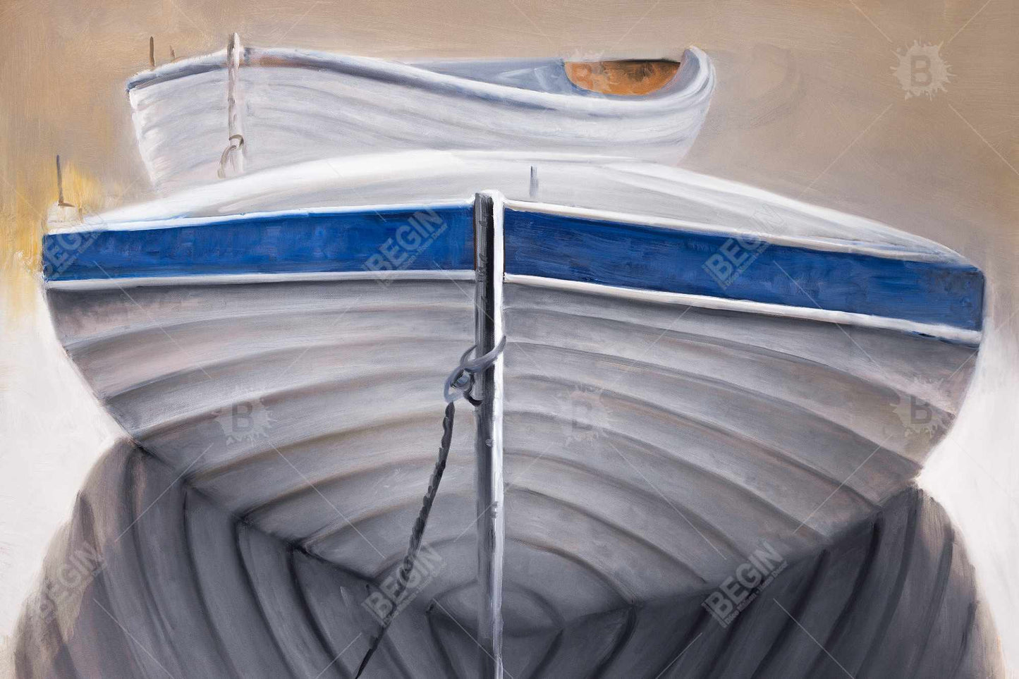 Two canoe boats - 20x30 Print on canvas