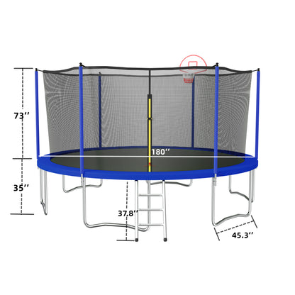 15FT trampoline blue