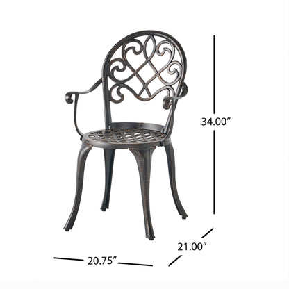 Palermo Copper Cast Aluminum 3pc Bistro Set