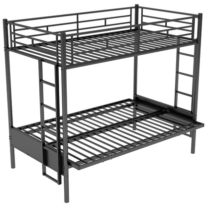 Twin over Full Metal Bunk Bed, Multi-Function,Black(OLD SKU:MF193079AAB)