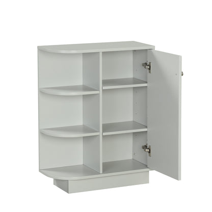 Open Style Shelf Cabinet with Adjustable Plates Ample Storage Space Easy to Assemble, Gray