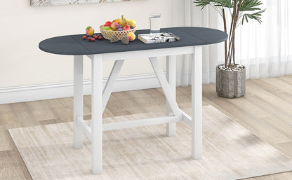 TOPMAX Wood Drop Leaf Counter Height Dining Table for Small Place, White