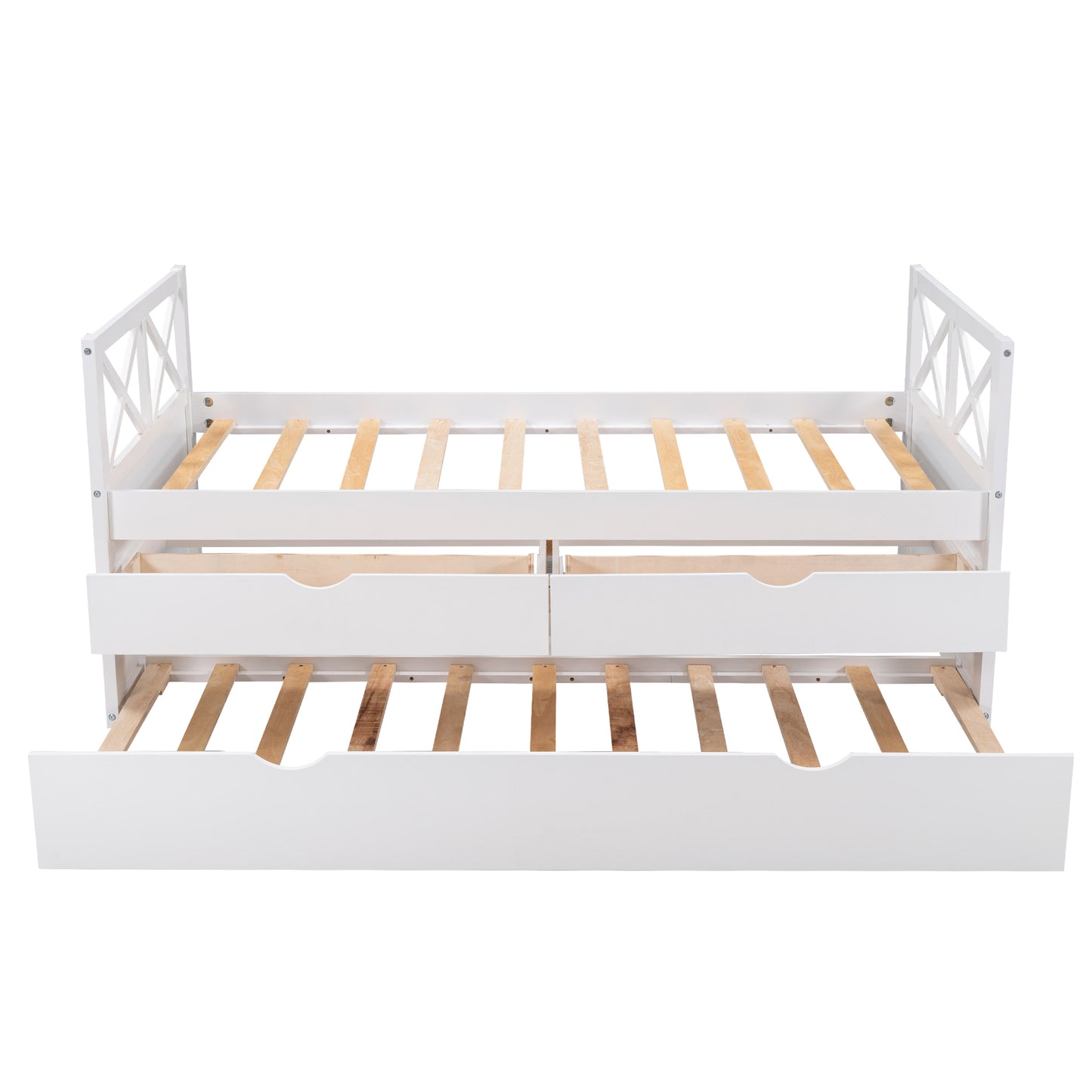 Multi-Functional Daybed with Drawers and Trundle, White