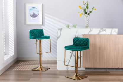 SUPERJARE Bar Stools  - Swivel Barstool Chairs with Back, Modern Pub Kitchen Counter Height，velvet, ( 1pc/ctn )