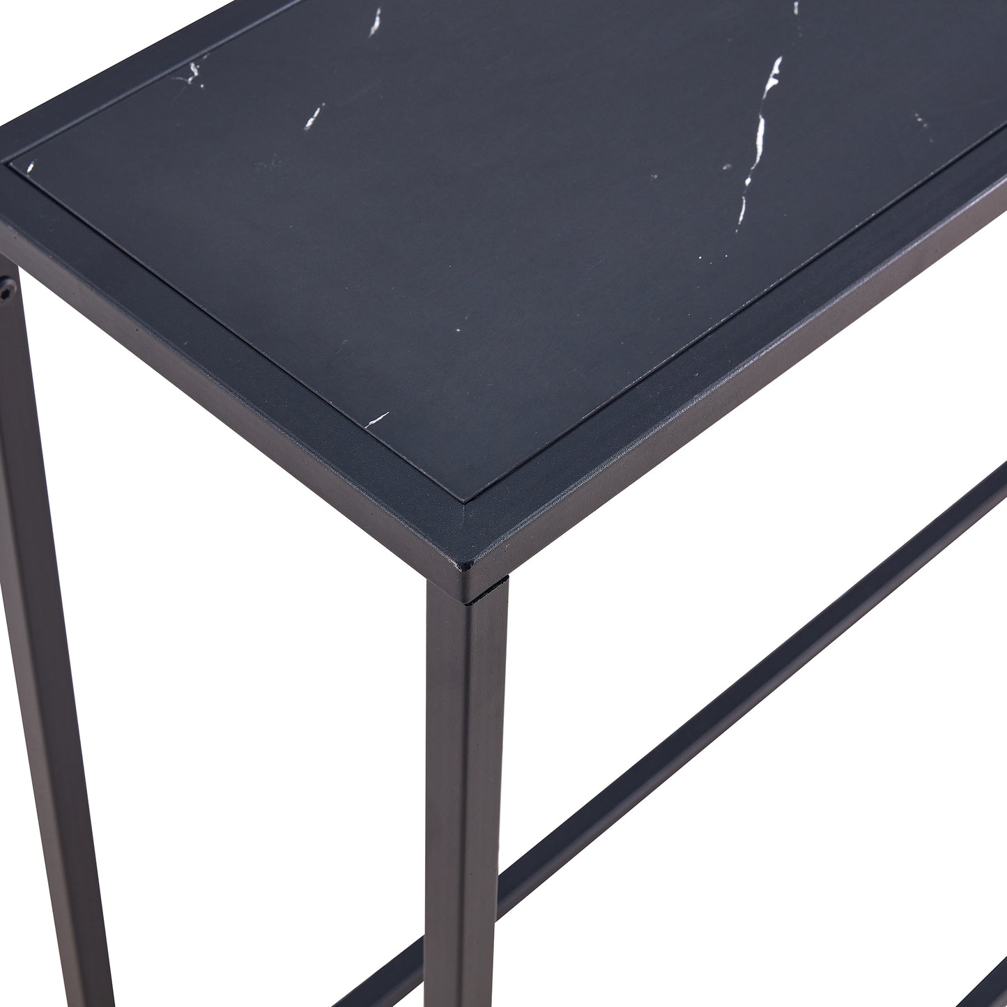 D&N Console Talbe Minimalist Porch Table Sofa sidetable, MDF boards, metal frame , Rectangle shape, Black,41.73''L 11.2''W 29.92''H