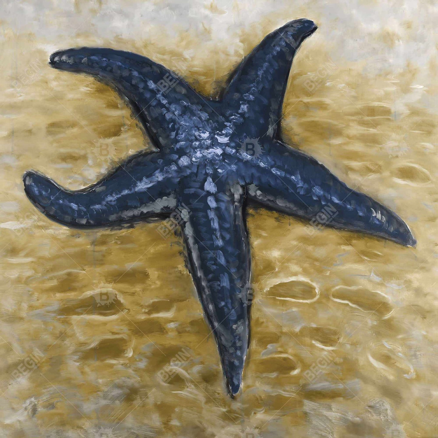 Blue starfish - 08x08 Print on canvas