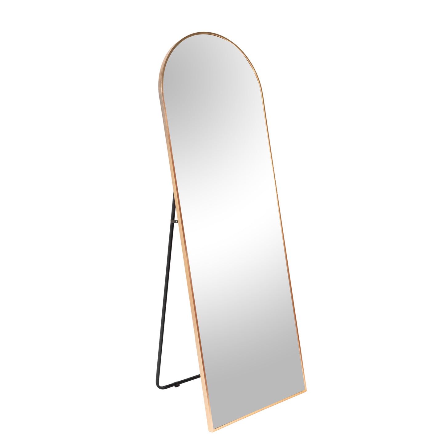 Full Length Wall Mirror - 65” x 22” Arched Free Standing Body Mirror , Black Metal Framed Large Floor Mirror for Bedroom, Modern   Stand Up / Leaning Mirror