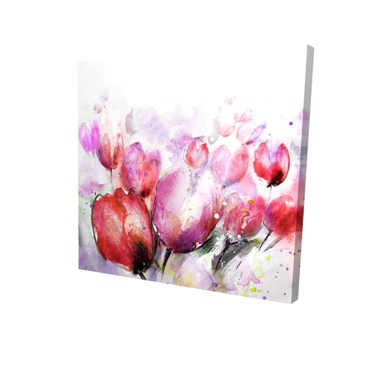 Abstract blurry tulips - 32x32 Print on canvas