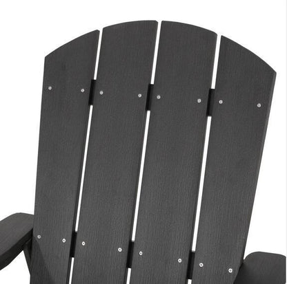 Classic Black Outdoor Solid Wood Adirondack Lounge Seat No Cup Holder