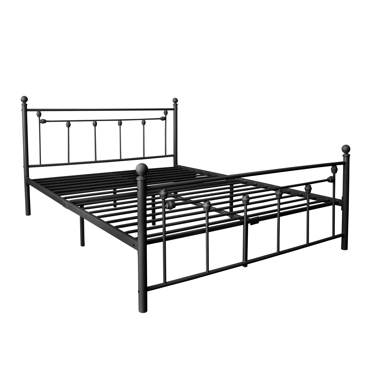 Full Size Metal Bed Frame with Headboard and Footboard(BLACK)