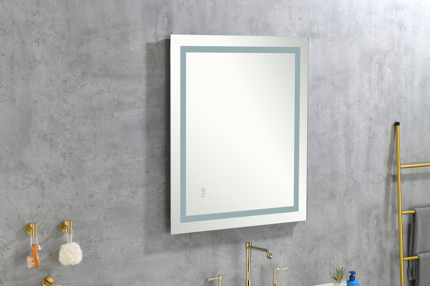36x28 Inch LED Lighted Makeup Mirror For Bathroom Vanity With Touch Bottom For Color Temperature, Brightness&Defogger, Ultra-Thin Wall Mounted Mirror With High Lumen, Vertical/Horizontal