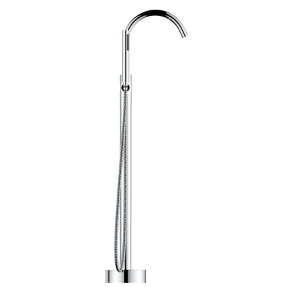 2 Spouts With Hand Shower Double Handle Floor Mounted Clawfoot Freestanding Faucet, Tub Faucet,Chrmoe