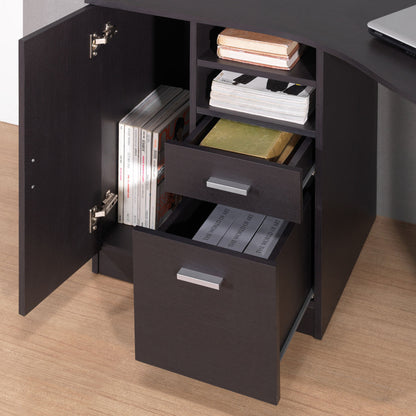 Techni Mobili Classic Office Desk with Storage, Espresso