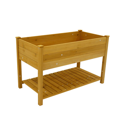 Raised Garden Bed Planter Box with Legs & Storage Shelf Wooden Elevated Vegetable Growing Bed for Flower/Herb/Backyard/Patio/Balcony 48.5x30x24.4in