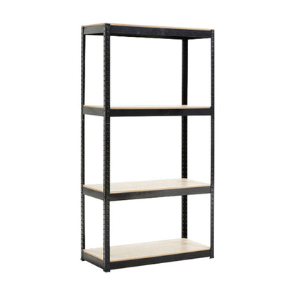 Storage Rack Shelving Unit Storage Shelf Steel Garage Utility Rack 4-Shelf Adjustable Shelves Heavy Duty Display Stand for Books, Kitchenware, Tools Bolt-Free Assembly 31.49"x 14.47"x 59” （White）