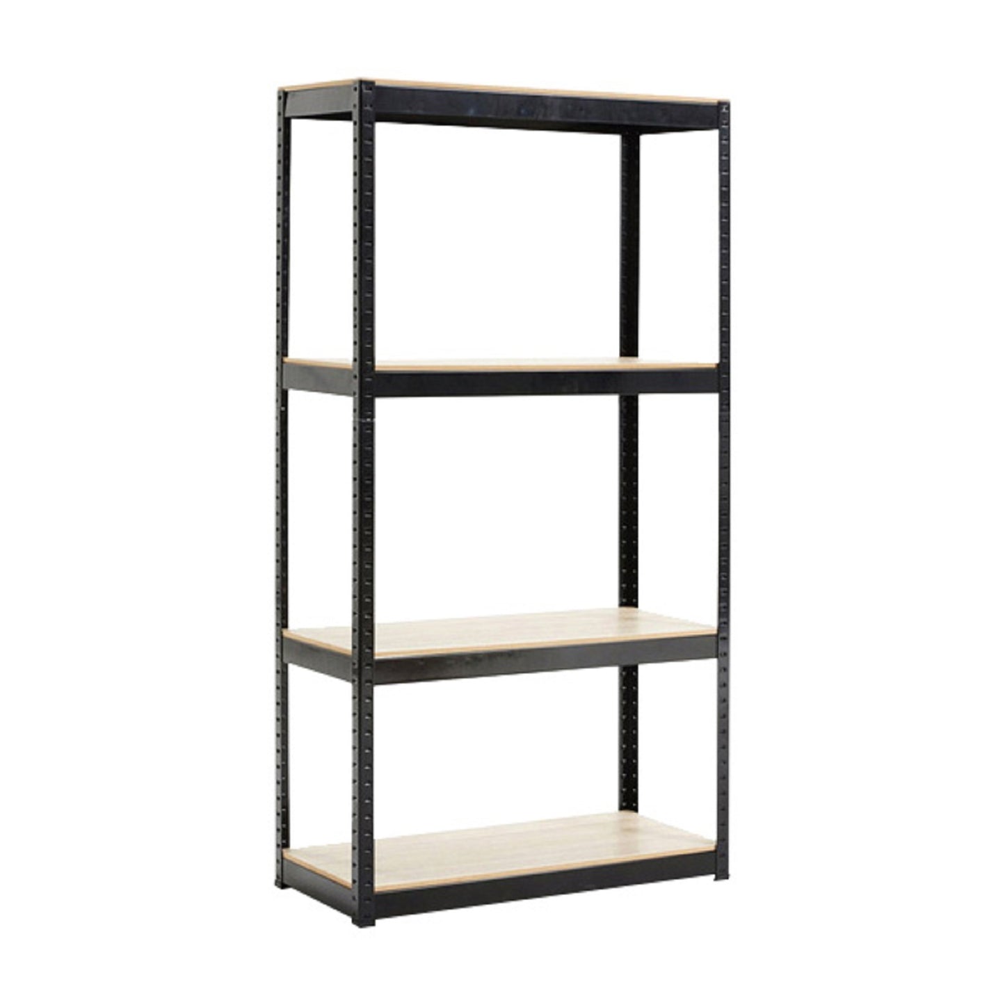 Storage Rack Shelving Unit Storage Shelf Steel Garage Utility Rack 4-Shelf Adjustable Shelves Heavy Duty Display Stand for Books, Kitchenware, Tools Bolt-Free Assembly 31.49"x 14.47"x 59” （Black）