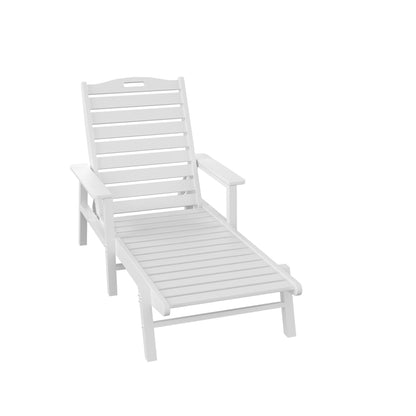 Poor Chaise Lounge Chair HDPE Adirondack Chair for Indoor and Outdoor All Weather Waterproof , White