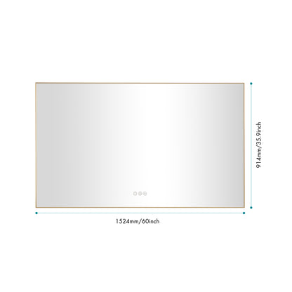 60x 36Inch LED Mirror Bathroom Vanity Mirror with Back Light, Wall Mount Anti-Fog Memory Large Adjustable Vanity Mirror