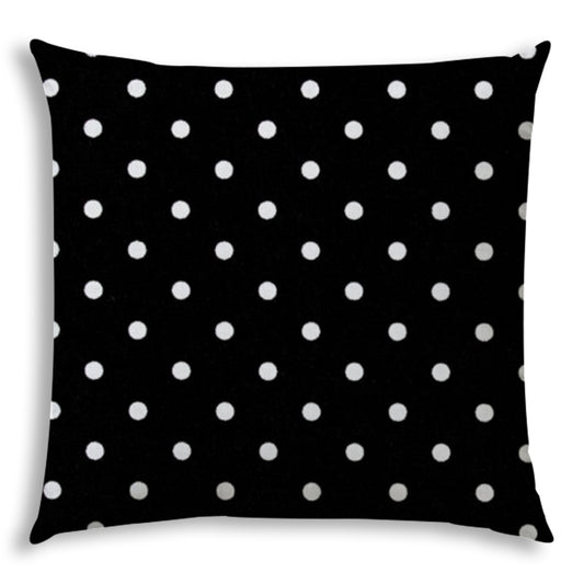 DINER DOT Black Indoor/Outdoor Pillow - Sewn Closure