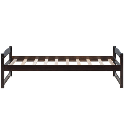 Wooden Daybed with Trundle, Twin Size Captain’s Bed, Espresso(New)