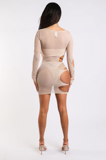 Mesh sheer dress