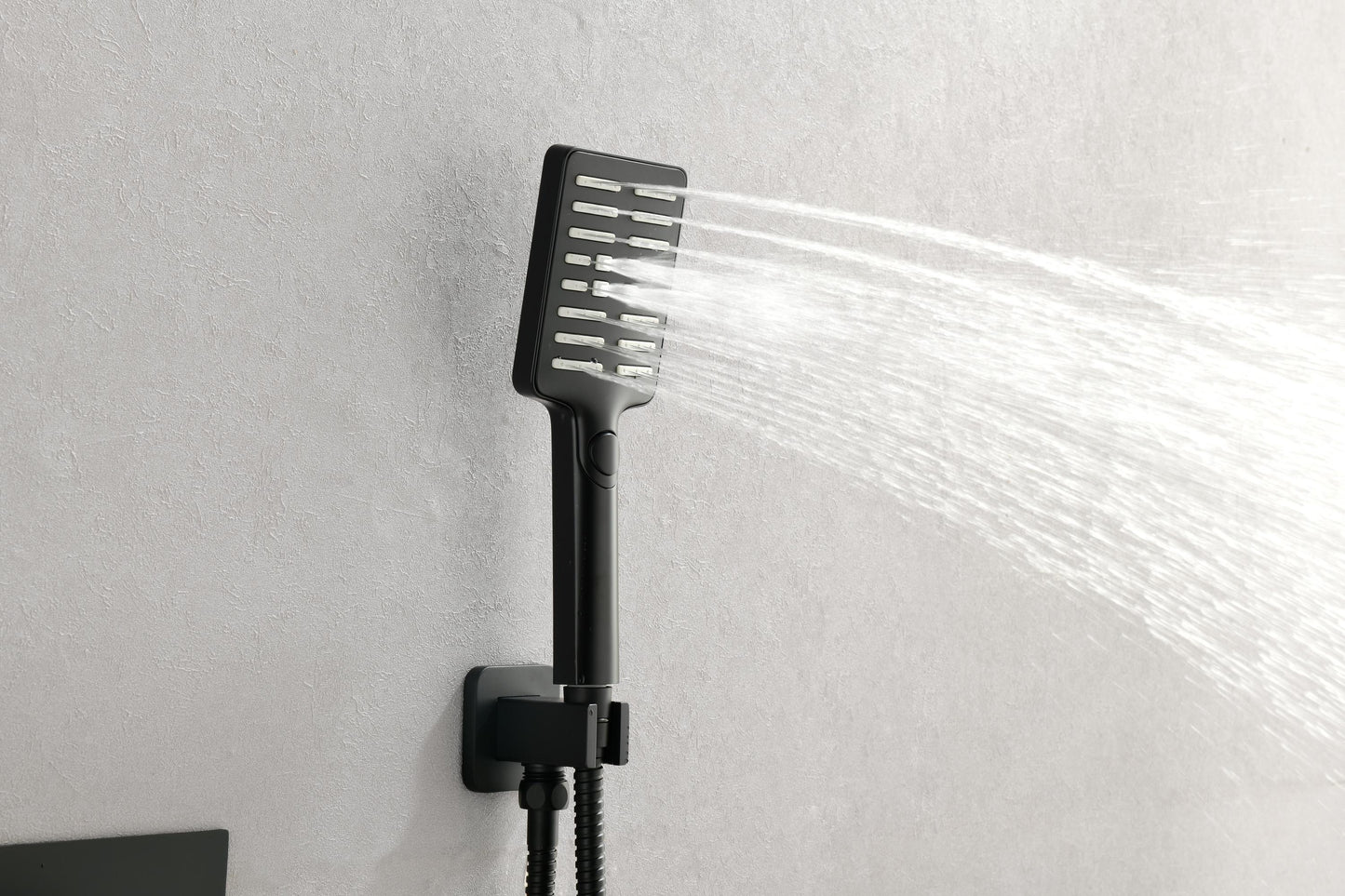 Wall Mounted Waterfall Rain Shower System With 3 Body Sprays & Handheld Shower