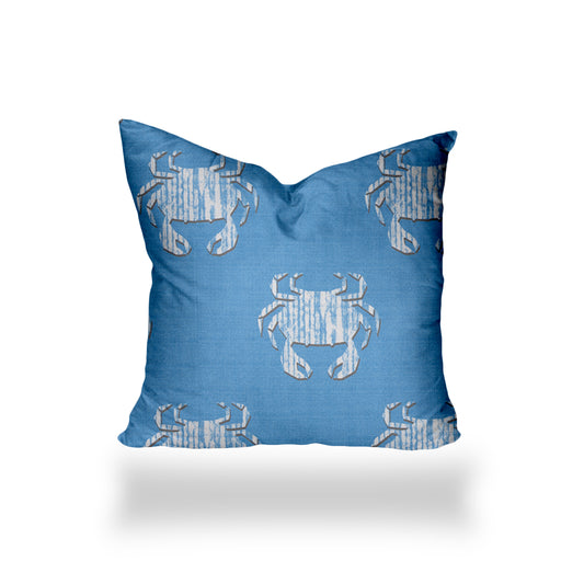 CRABBY Indoor/Outdoor Soft Royal Pillow, Envelope Cover with Insert, 18x18