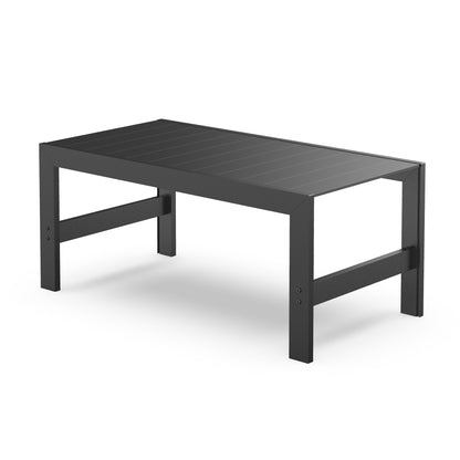 Aluminum Outdoor Patio Coffee Table in Black for Garden, Open-air balcony, Poolside