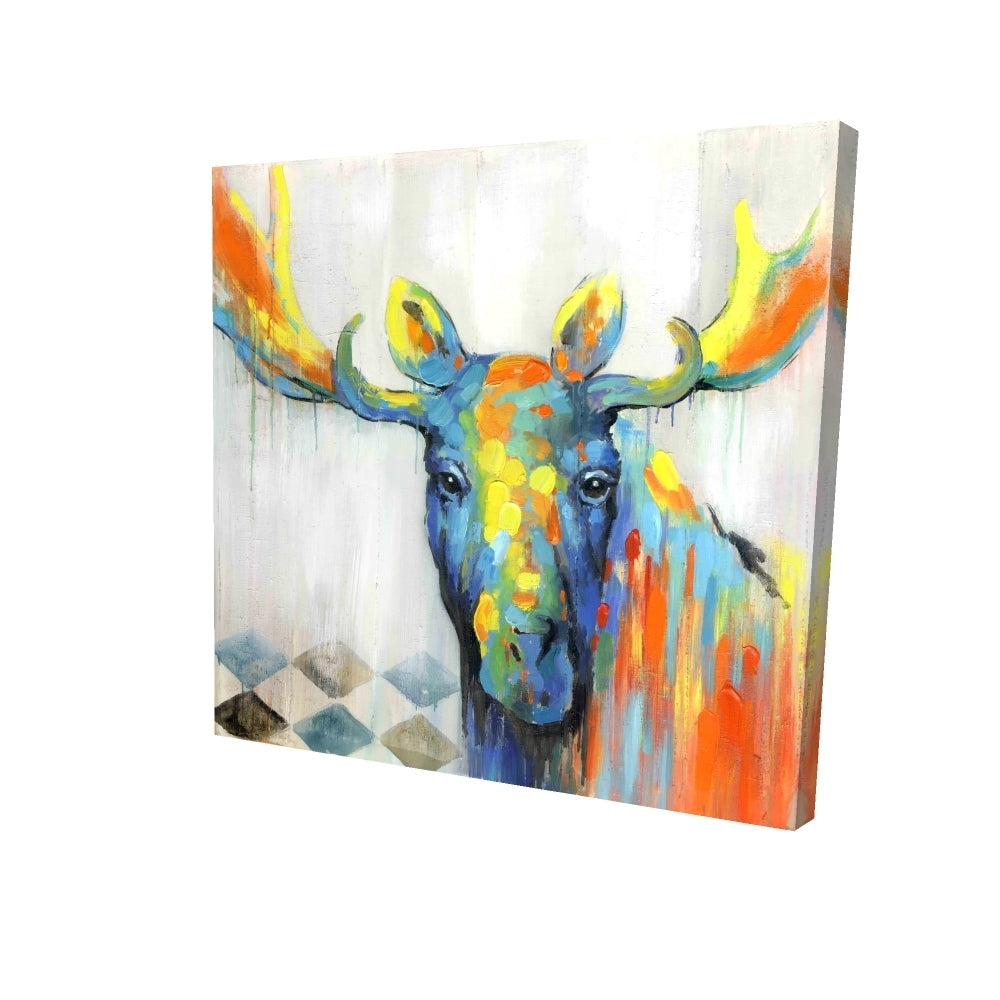 Colorful abstract moose - 08x08 Print on canvas