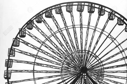 Monochrome ferris wheel - 12x18 Print on canvas