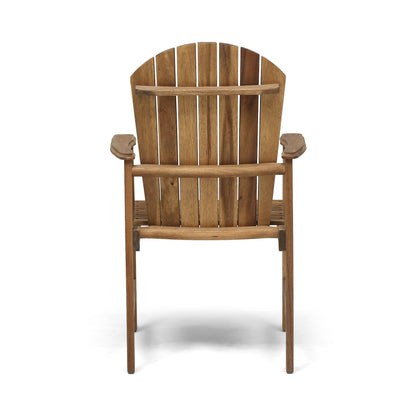 Easter Outdoor Weather Resistant Acacia Wood Adirondack Natural Dining Chairs (Set of 2)