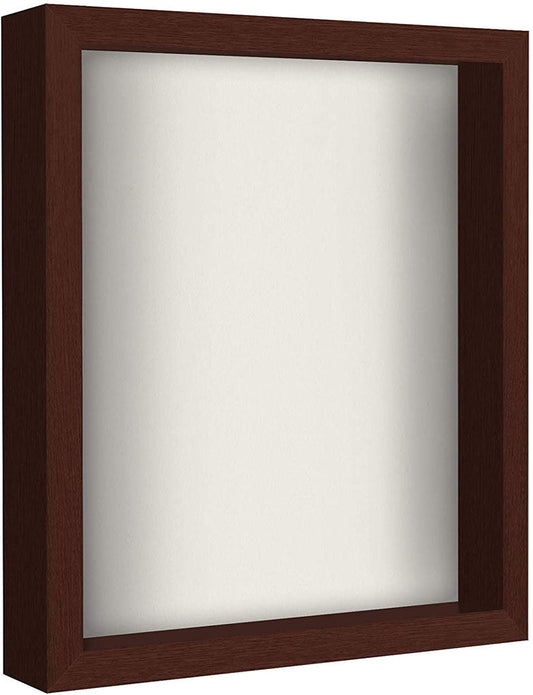 Mahogany Shadow Box Frame with Soft Linen Back | Displays Memorabilia and Photos up to 11x14 Inches. Shatter-Resistant Glass. by The Military Gift Store